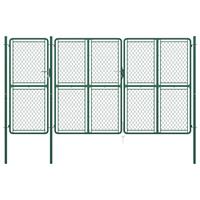 vidaXL Poort 200x395 cm staal groen