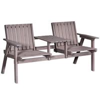 Outsunny Gartenbank mit Tisch braun