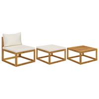 vidaXL 3-tlg. Garten-Lounge-Set mit  Creme