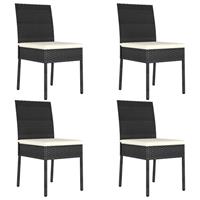 vidaXL Tuinstoelen 4 st poly rattan zwart