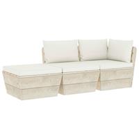 vidaXL 3-delige Loungeset met kussens pallet vurenhout