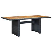 vidaXL Tuintafel poly rattan en massief acaciahout donkergrijs