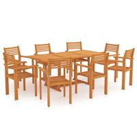 vidaXL 9-tlg. Garten-Essgruppe Massivholz Teak Braun