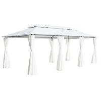 vidaXL Prieel met gordijnen 180g/m² 600x298x270 cm wit