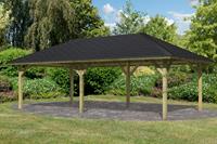 Karibu Pavillon HOLM 1 359 x 706 m Mit Rechteckschindeln grün