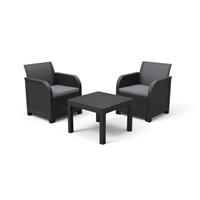 Keter balkon loungeset Rosalie + kussens wicker 3-delig