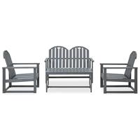 vidaXL 4-delige Loungeset massief acaciahout grijs