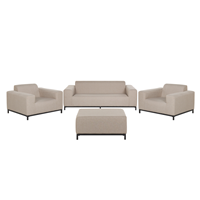 Beliani Loungeset stof beige/zwart ROVIGO