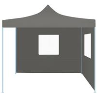 vidaXL Partytent met 2 zijwanden inklapbaar 2x2 m staal antraciet