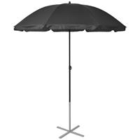 vidaXL Ligbedden met parasol aluminium zwart