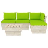 vidaXL 5-delige Loungeset met kussens pallet vurenhout