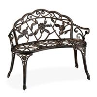 Relaxdays Vintage Gartenbank Rosen bronze