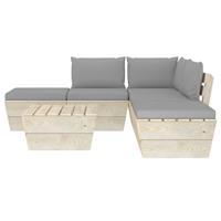 vidaXL 6-delige Loungeset met kussens pallet vurenhout