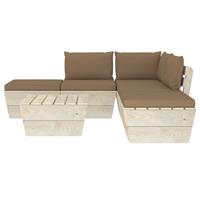vidaXL 6-delige Loungeset met kussens pallet vurenhout