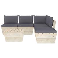 vidaXL 6-delige Loungeset met kussens pallet vurenhout