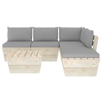 vidaXL 6-delige Loungeset met kussens pallet vurenhout