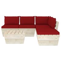 vidaXL 6-delige Loungeset met kussens pallet vurenhout