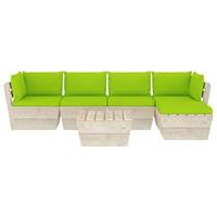 vidaXL 6-delige Loungeset met kussens pallet vurenhout