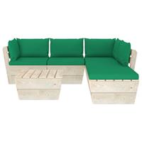 vidaXL 6-delige Loungeset met kussens pallet vurenhout