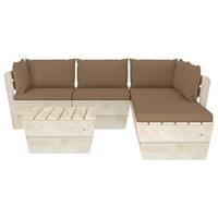 vidaXL 6-delige Loungeset met kussens pallet vurenhout