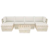 vidaXL 7-delige Loungeset met kussens pallet vurenhout
