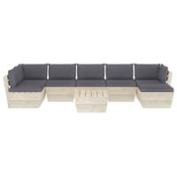 vidaXL 8-delige Loungeset met kussens pallet vurenhout
