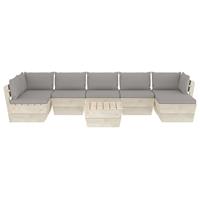vidaXL 8-delige Loungeset met kussens pallet vurenhout