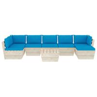 vidaXL 8-delige Loungeset met kussens pallet vurenhout