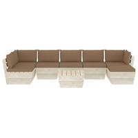 vidaXL 8-delige Loungeset met kussens pallet vurenhout