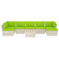 vidaXL 8-delige Loungeset met kussens pallet vurenhout