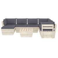 vidaXL 8-delige Loungeset met kussens pallet vurenhout