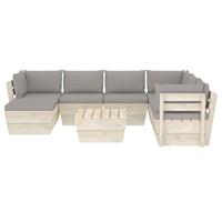 vidaXL 8-delige Loungeset met kussens pallet vurenhout