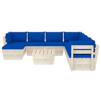 vidaXL 9-delige Loungeset met kussens pallet vurenhout