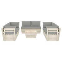 vidaXL 9-delige Loungeset met kussens pallet vurenhout