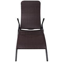 vidaXL Sonnenliege Klappbar Poly Rattan  Braun