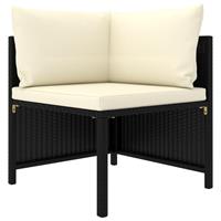 vidaXL 5-delige Loungeset met kussens poly rattan zwart