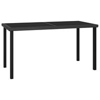 vidaXL 7-tlg. Garten-Essgruppe Poly Rattan  Schwarz