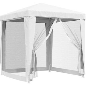 Partytent met 4 mesh zijwanden 2x2 m wit