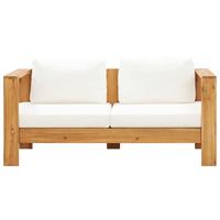 VidaXL Gartensofa mit Kissen 140 cm Akazien Massivholz Cremeweiß Weiß
