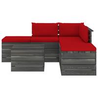 vidaXL 6-delige Loungeset met kussens pallet massief grenenhout