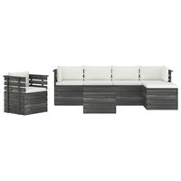 vidaXL 7-delige Loungeset met kussens pallet massief grenenhout