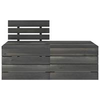 vidaXL 2-delige Loungeset pallet massief grenenhout donkergrijs