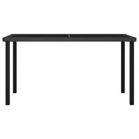 vidaXL Tuintafel 140x70x73 cm poly rattan zwart