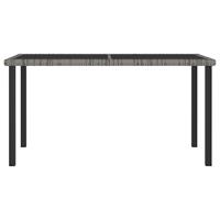 vidaXL Tuintafel 140x70x73 cm poly rattan grijs