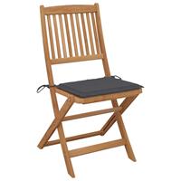 vidaXL Tuinstoelen inklapbaar 2 st met kussens massief acaciahout