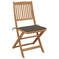vidaXL Tuinstoelen inklapbaar 2 st met kussens massief acaciahout