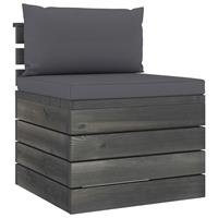 vidaXL 2-delige Loungeset met kussens pallet massief grenenhout