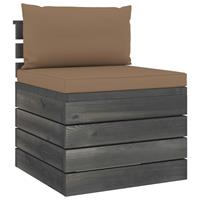 vidaXL 2-delige Loungeset met kussens pallet massief grenenhout