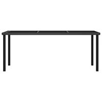 vidaXL Tuintafel 180x70x73 cm poly rattan zwart