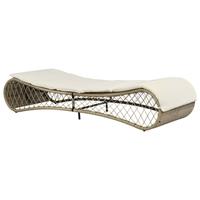 VidaXL Ligbed met kussen poly rattan grijs